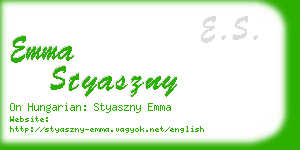 emma styaszny business card